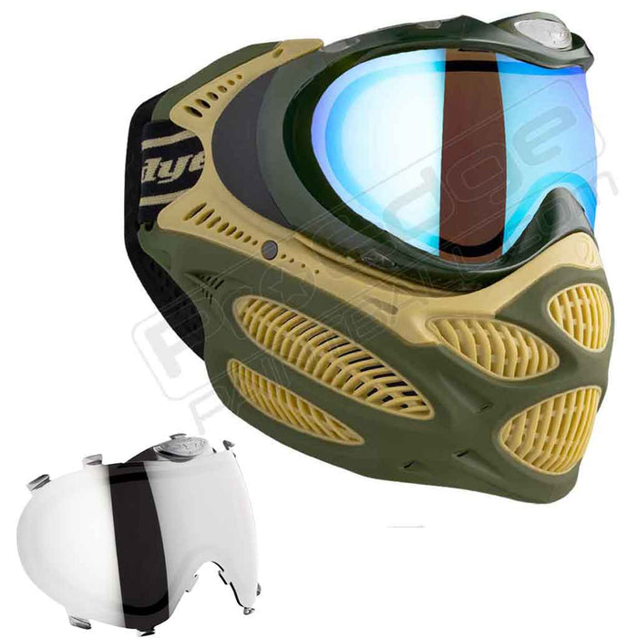 Dye i3 Pro Paintball Mask - Tac Olive - Choose Lens Color