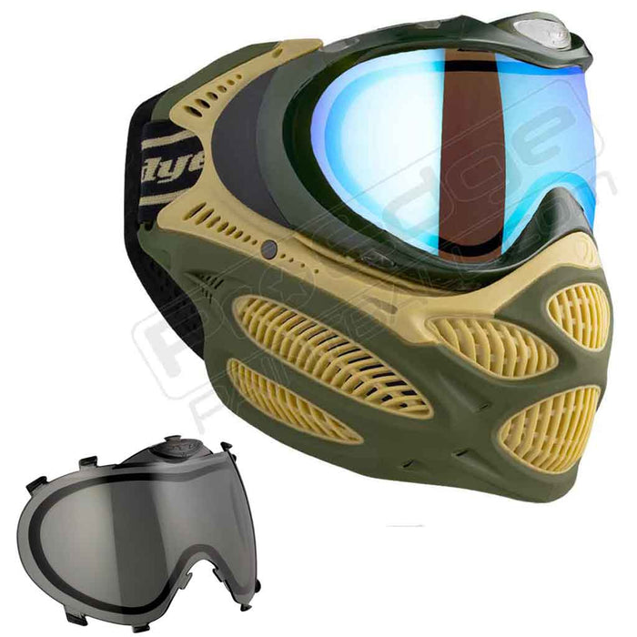 Dye i3 Pro Paintball Mask - Tac Olive - Choose Lens Color