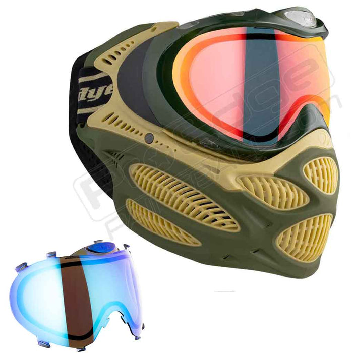 Dye i3 Pro Paintball Mask - Tac Olive - Choose Lens Color