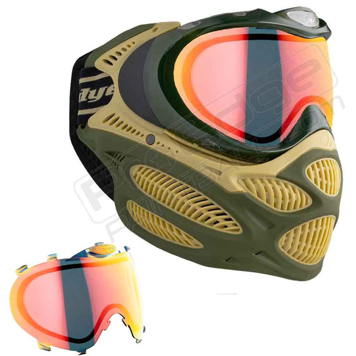Dye i3 Pro Paintball Mask - Tac Olive - Choose Lens Color