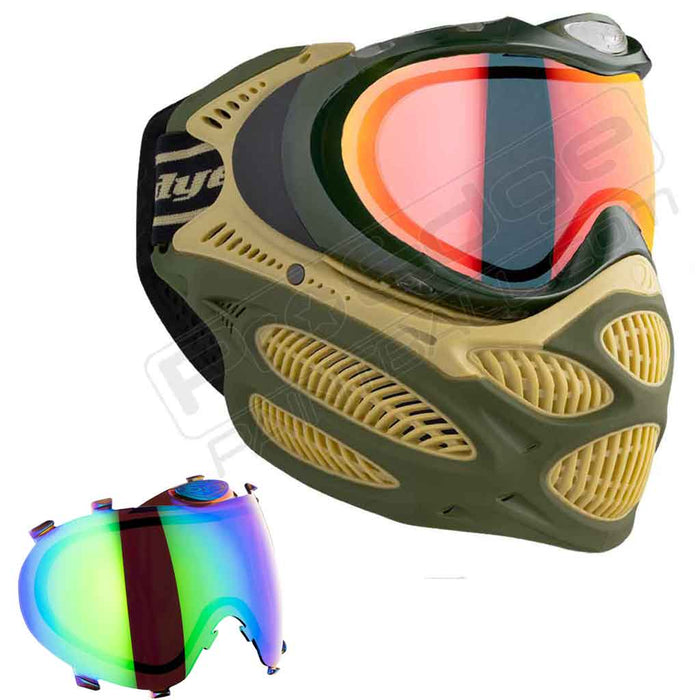 Dye i3 Pro Paintball Mask - Tac Olive - Choose Lens Color