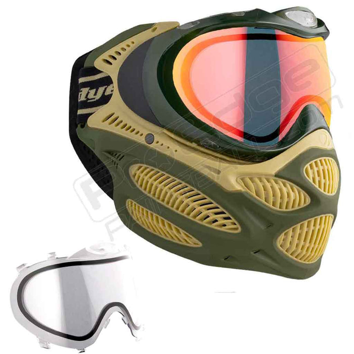 Dye i3 Pro Paintball Mask - Tac Olive - Choose Lens Color