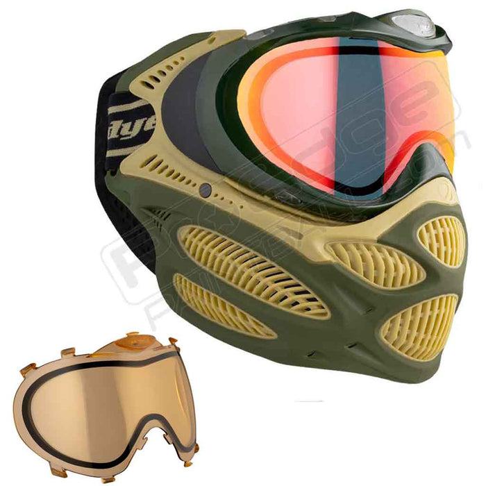 Dye i3 Pro Paintball Mask - Tac Olive - Choose Lens Color