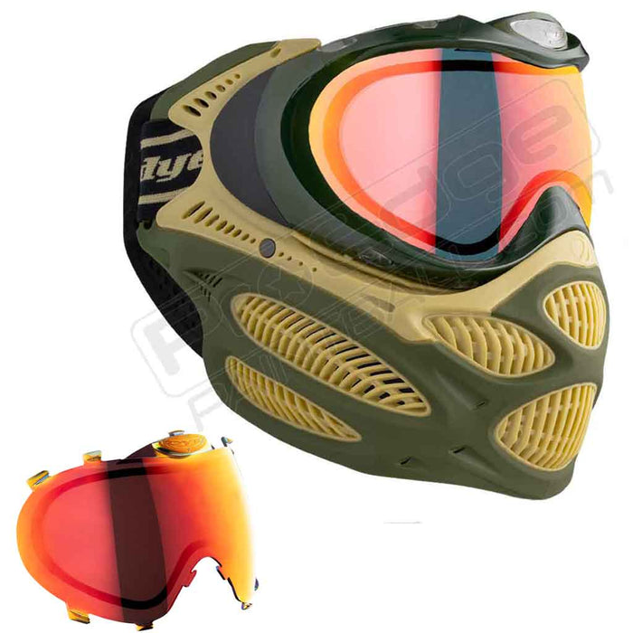 Dye i3 Pro Paintball Mask - Tac Olive - Choose Lens Color