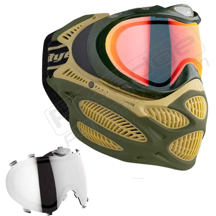 Dye i3 Pro Paintball Mask - Tac Olive - Choose Lens Color