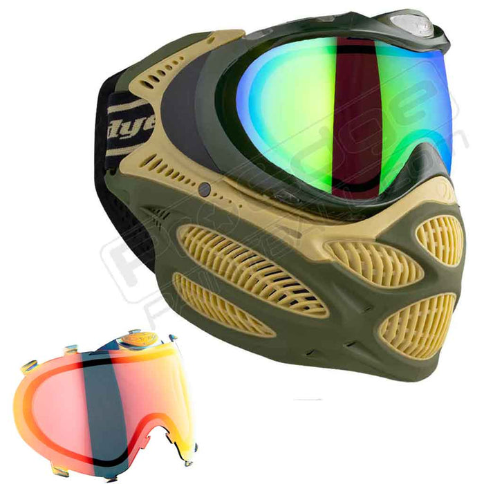 Dye i3 Pro Paintball Mask - Tac Olive - Choose Lens Color