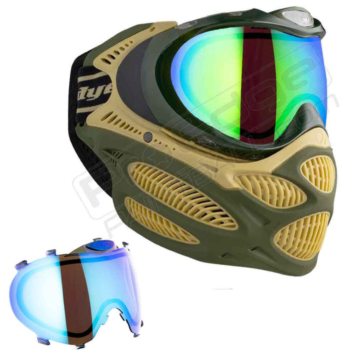 Dye i3 Pro Paintball Mask - Tac Olive - Choose Lens Color