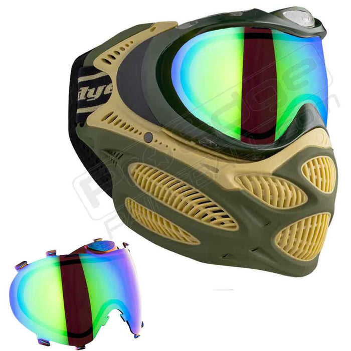 Dye i3 Pro Paintball Mask - Tac Olive - Choose Lens Color