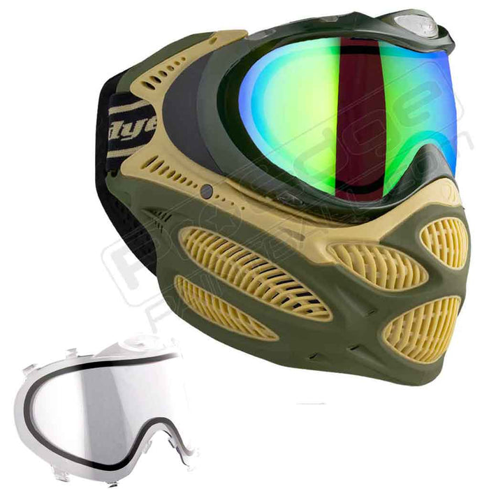 Dye i3 Pro Paintball Mask - Tac Olive - Choose Lens Color