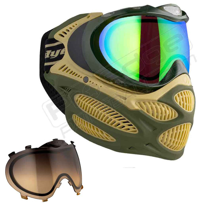 Dye i3 Pro Paintball Mask - Tac Olive - Choose Lens Color