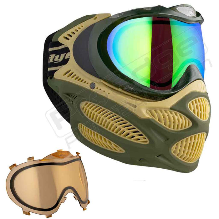 Dye i3 Pro Paintball Mask - Tac Olive - Choose Lens Color