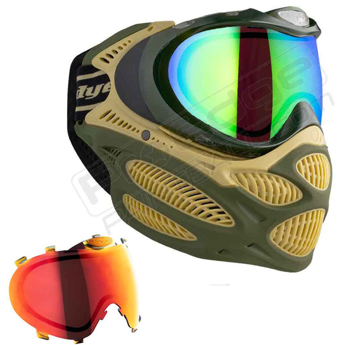 Dye i3 Pro Paintball Mask - Tac Olive - Choose Lens Color