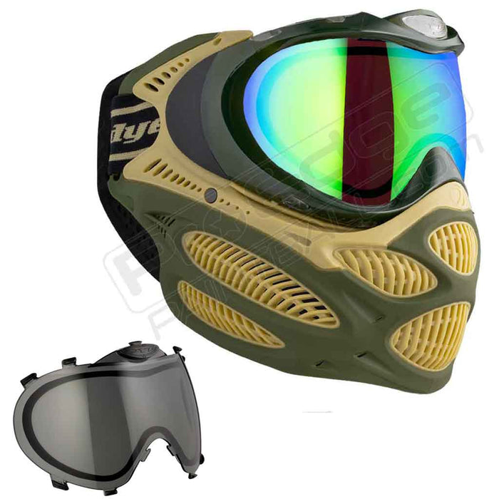 Dye i3 Pro Paintball Mask - Tac Olive - Choose Lens Color