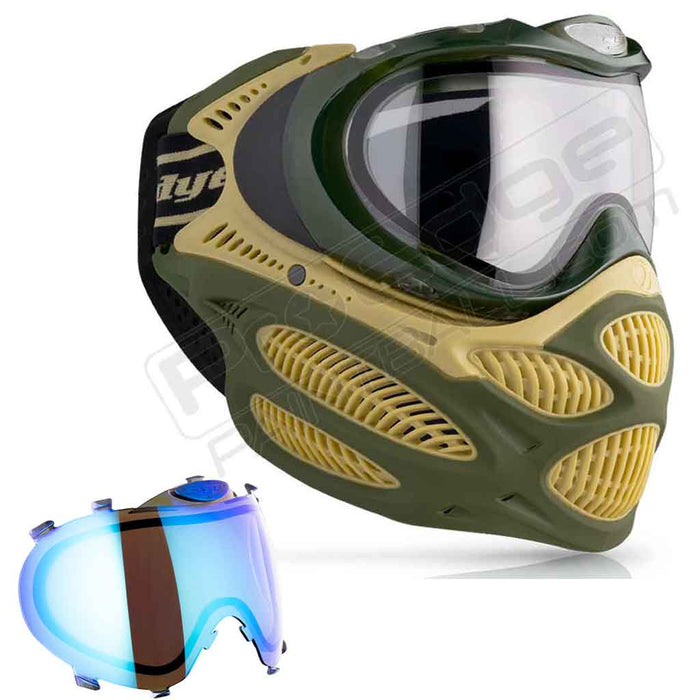 Dye i3 Pro Paintball Mask - Tac Olive - Choose Lens Color
