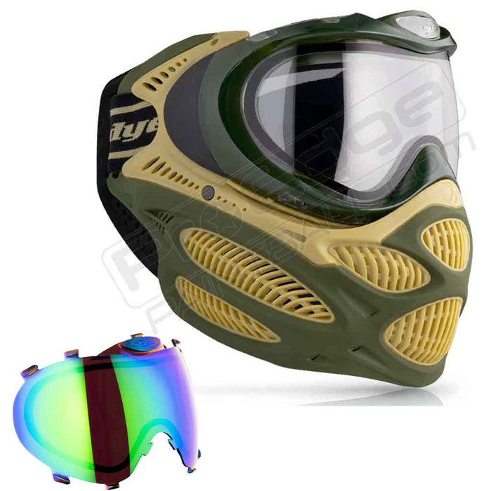Dye i3 Pro Paintball Mask - Tac Olive - Choose Lens Color