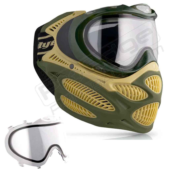 Dye i3 Pro Paintball Mask - Tac Olive - Choose Lens Color