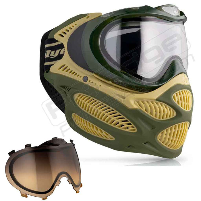 Dye i3 Pro Paintball Mask - Tac Olive - Choose Lens Color