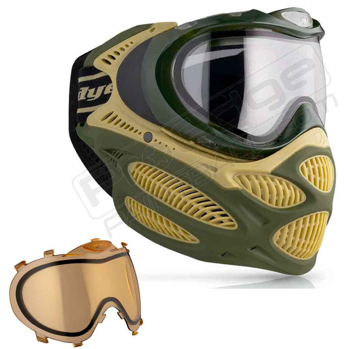 Dye i3 Pro Paintball Mask - Tac Olive - Choose Lens Color