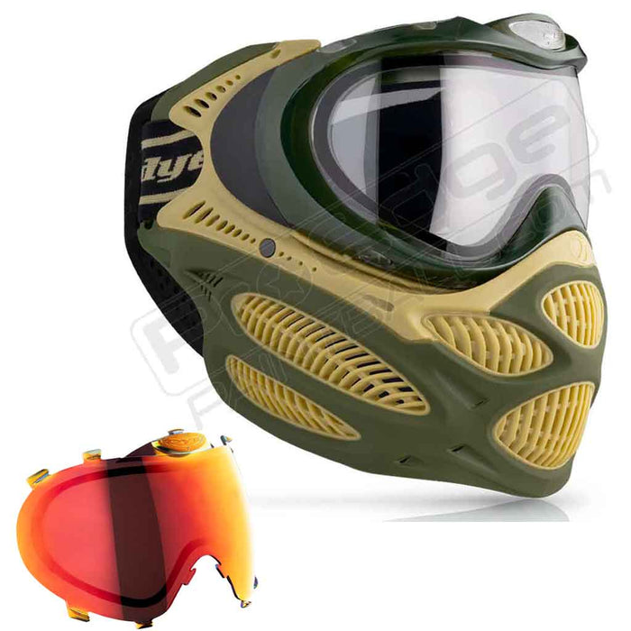 Dye i3 Pro Paintball Mask - Tac Olive - Choose Lens Color