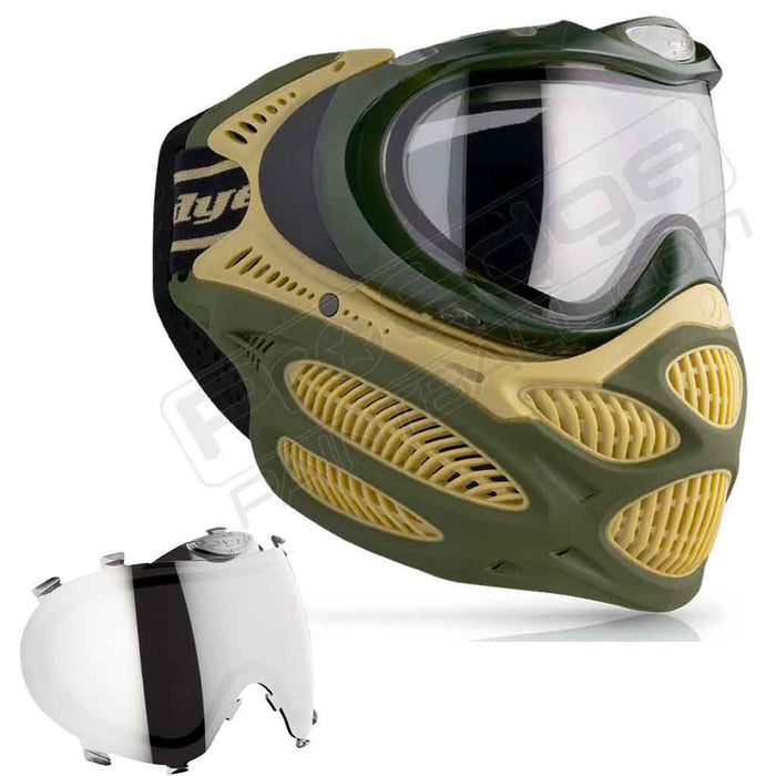 Dye i3 Pro Paintball Mask - Tac Olive - Choose Lens Color
