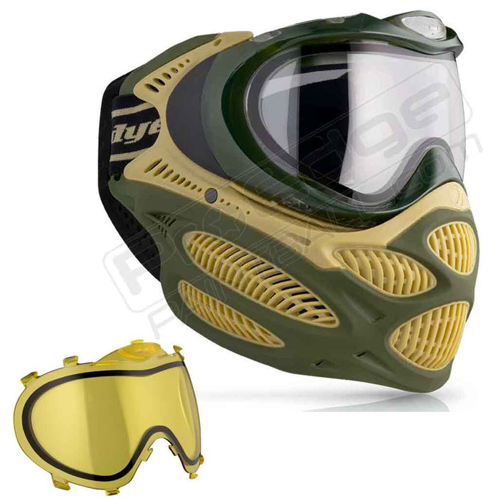 Dye i3 Pro Paintball Mask - Tac Olive - Choose Lens Color