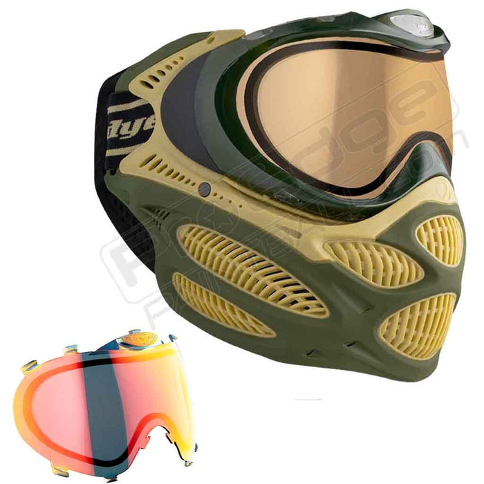 Dye i3 Pro Paintball Mask - Tac Olive - Choose Lens Color