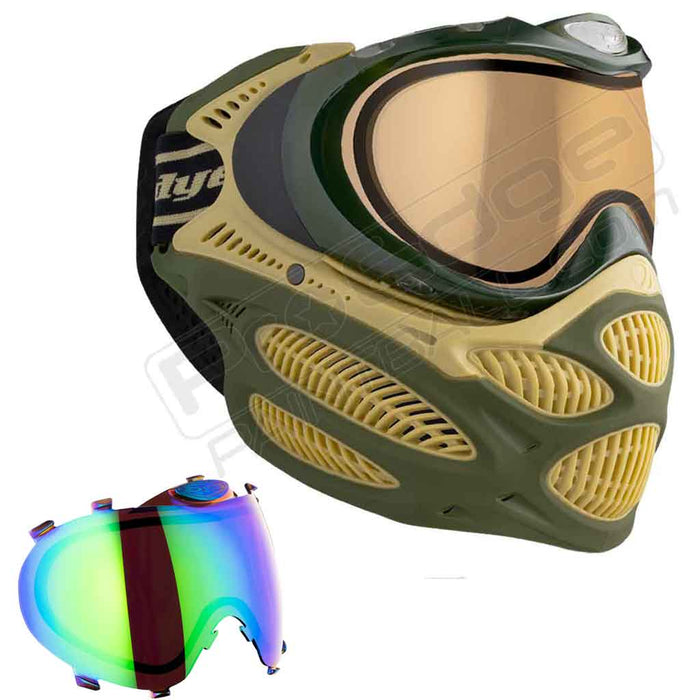 Dye i3 Pro Paintball Mask - Tac Olive - Choose Lens Color