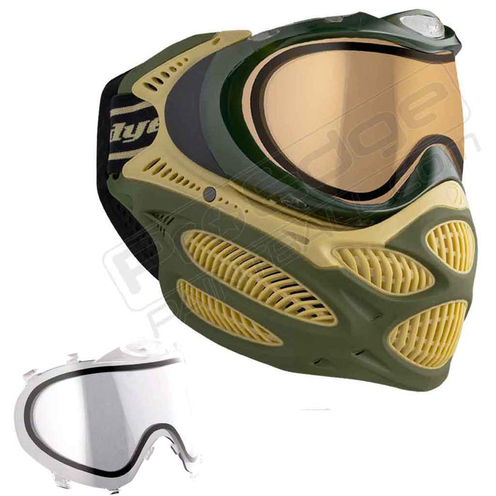 Dye i3 Pro Paintball Mask - Tac Olive - Choose Lens Color
