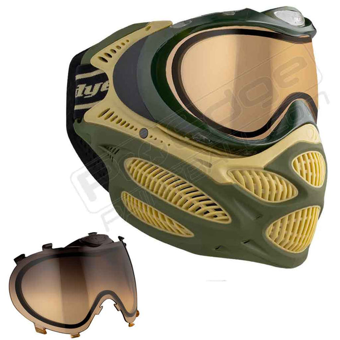 Dye i3 Pro Paintball Mask - Tac Olive - Choose Lens Color