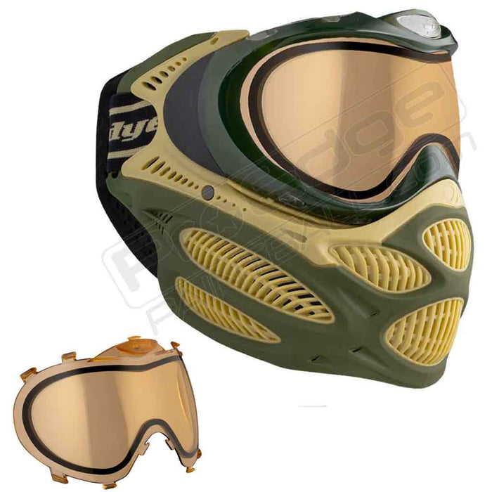 Dye i3 Pro Paintball Mask - Tac Olive - Choose Lens Color