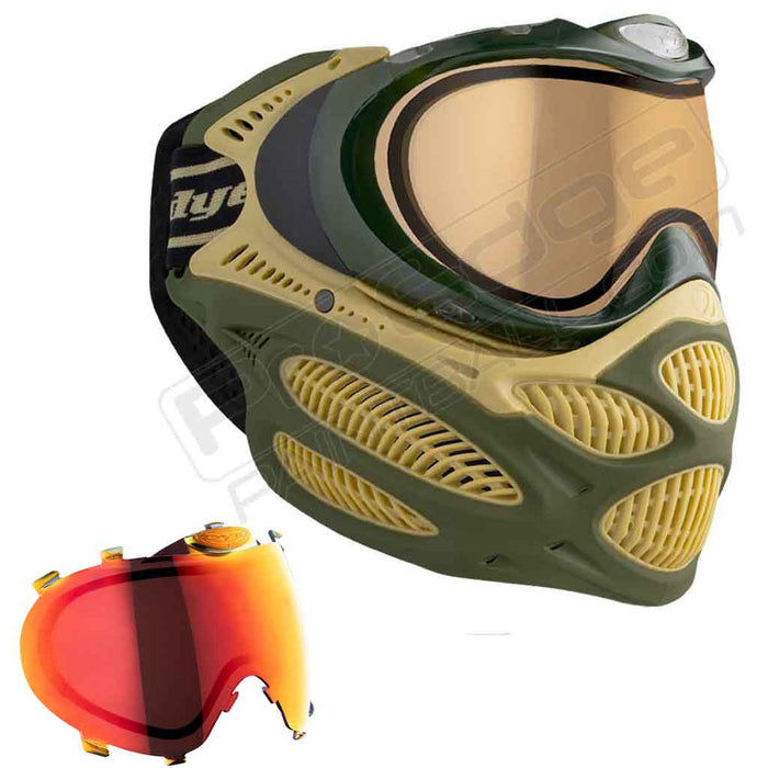 Dye i3 Pro Paintball Mask - Tac Olive - Choose Lens Color