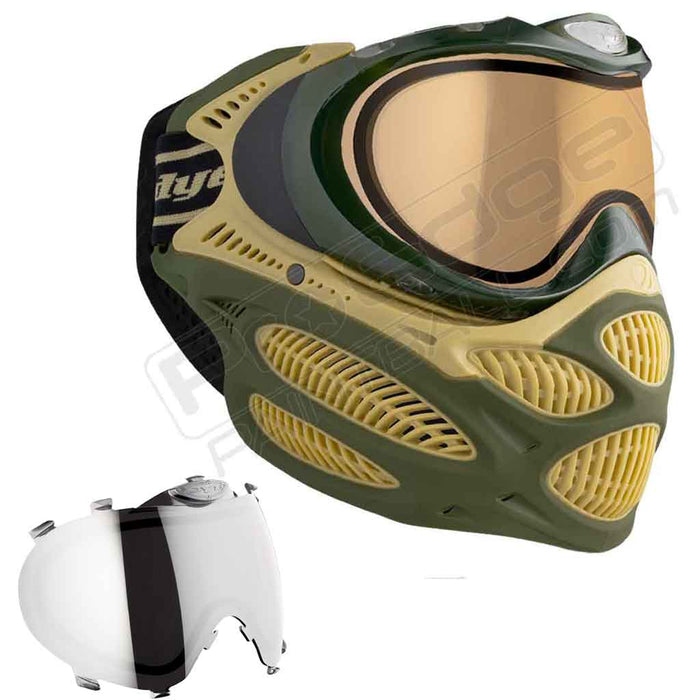Dye i3 Pro Paintball Mask - Tac Olive - Choose Lens Color