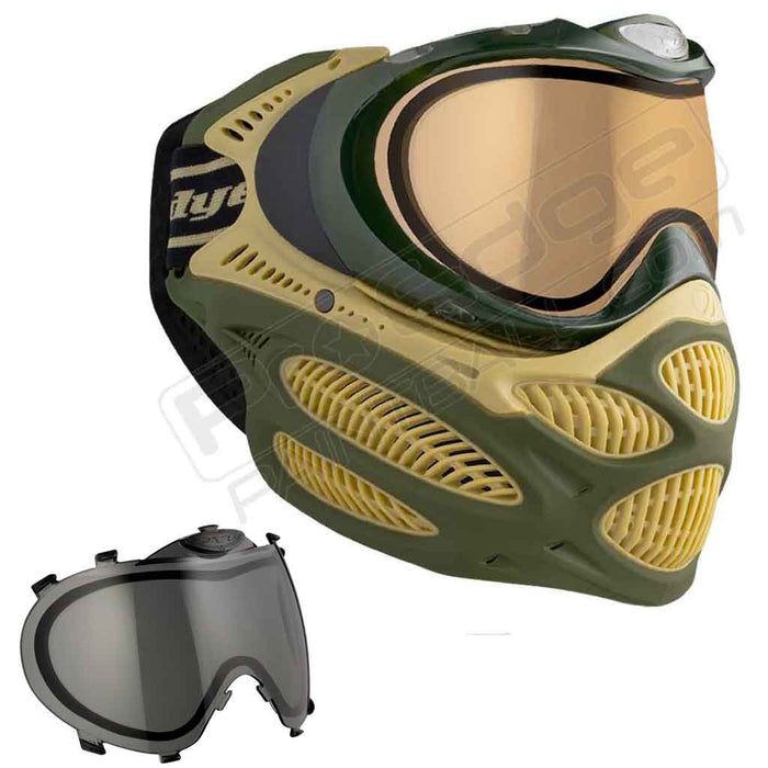 Dye i3 Pro Paintball Mask - Tac Olive - Choose Lens Color