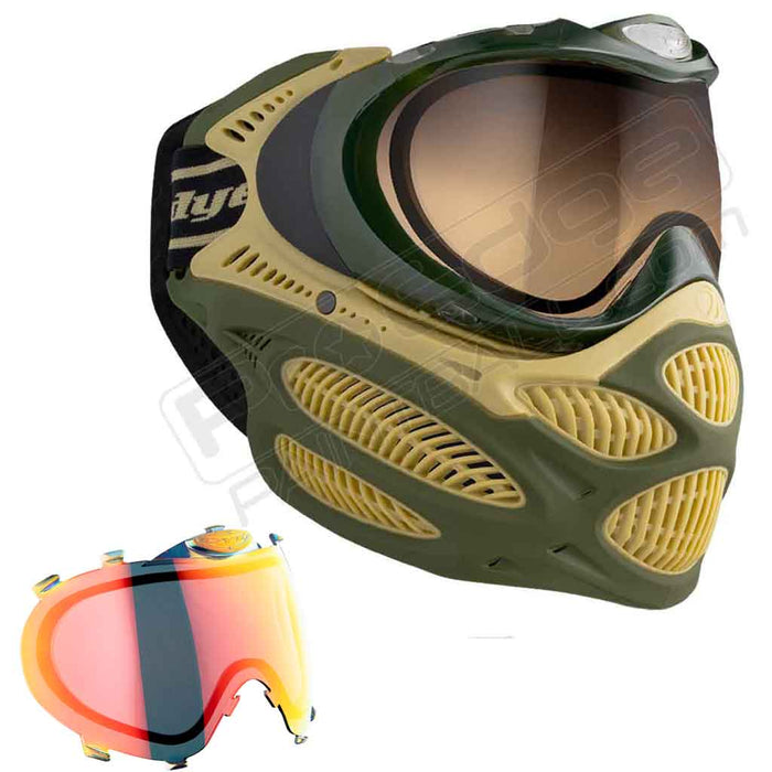 Dye i3 Pro Paintball Mask - Tac Olive - Choose Lens Color