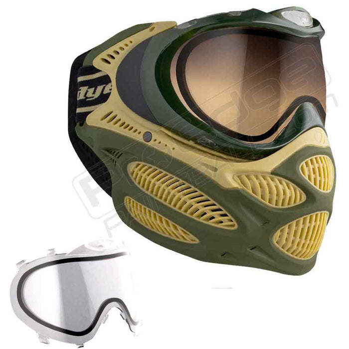Dye i3 Pro Paintball Mask - Tac Olive - Choose Lens Color