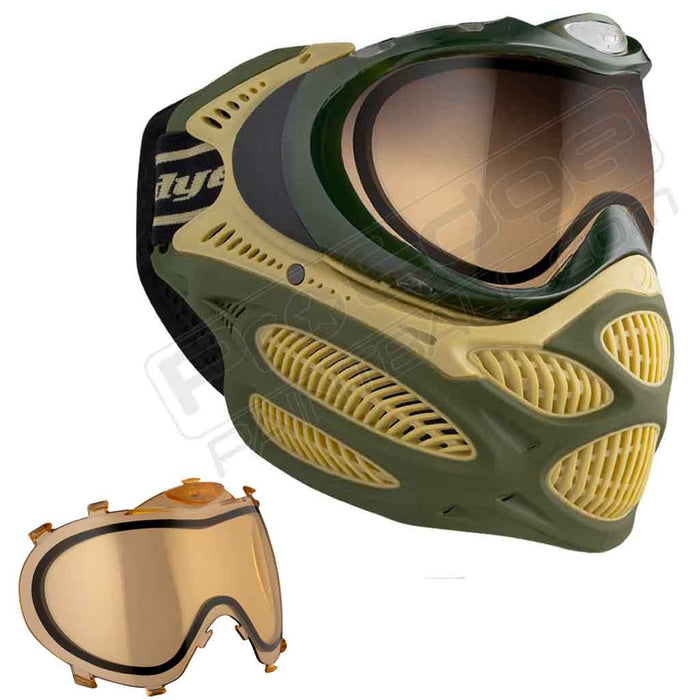 Dye i3 Pro Paintball Mask - Tac Olive - Choose Lens Color