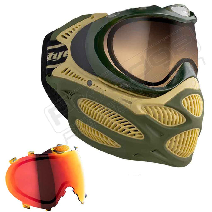 Dye i3 Pro Paintball Mask - Tac Olive - Choose Lens Color