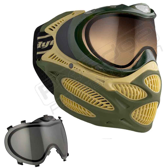 Dye i3 Pro Paintball Mask - Tac Olive - Choose Lens Color
