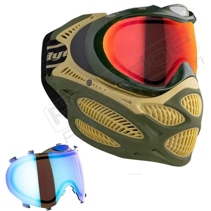 Dye i3 Pro Paintball Mask - Tac Olive - Choose Lens Color