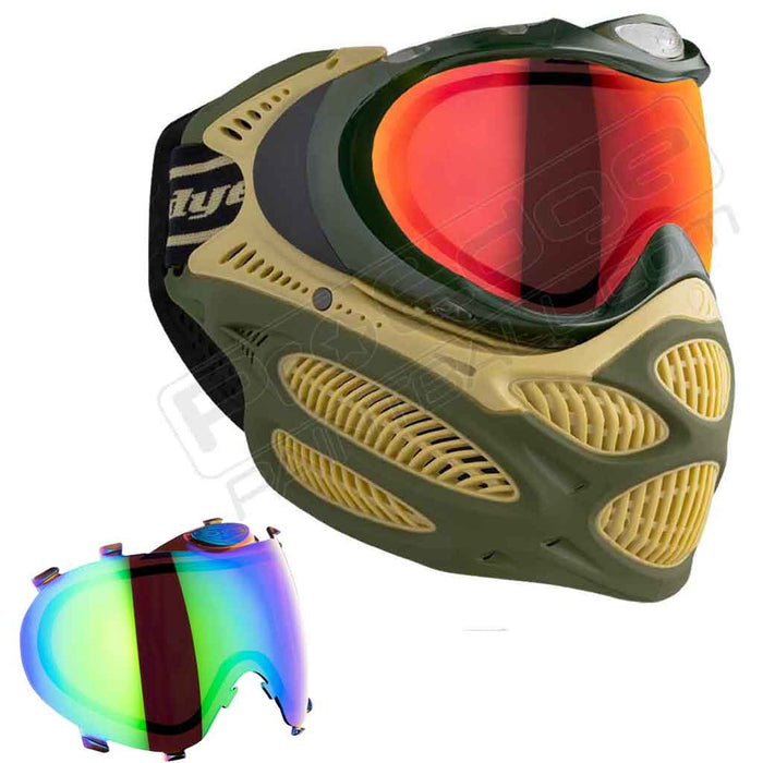 Dye i3 Pro Paintball Mask - Tac Olive - Choose Lens Color