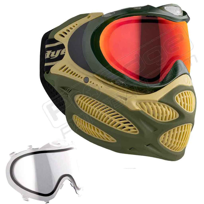 Dye i3 Pro Paintball Mask - Tac Olive - Choose Lens Color