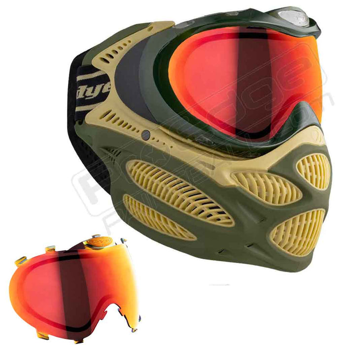 Dye i3 Pro Paintball Mask - Tac Olive - Choose Lens Color