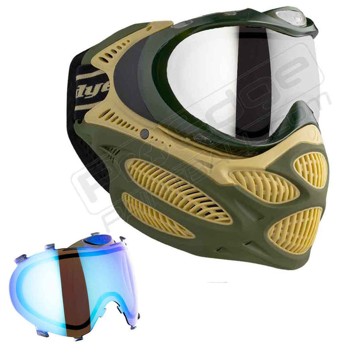 Dye i3 Pro Paintball Mask - Tac Olive - Choose Lens Color