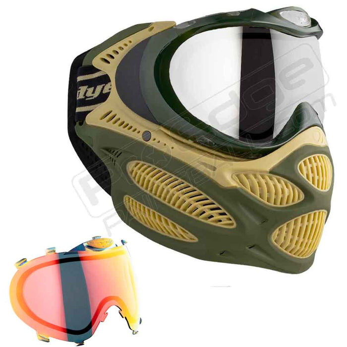 Dye i3 Pro Paintball Mask - Tac Olive - Choose Lens Color