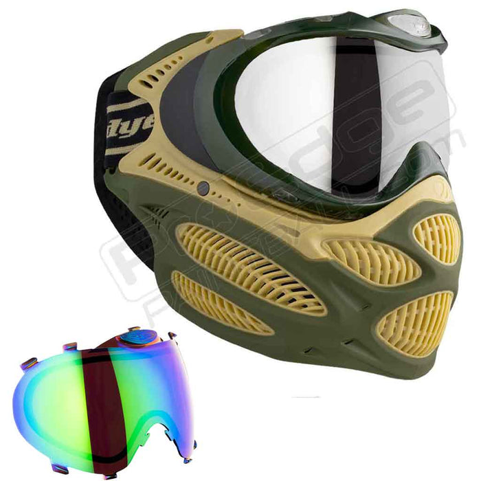 Dye i3 Pro Paintball Mask - Tac Olive - Choose Lens Color