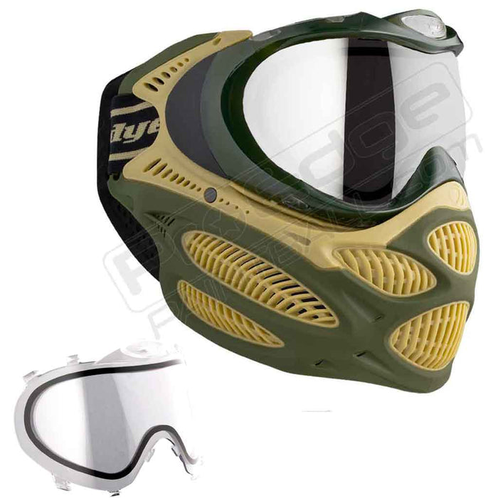 Dye i3 Pro Paintball Mask - Tac Olive - Choose Lens Color