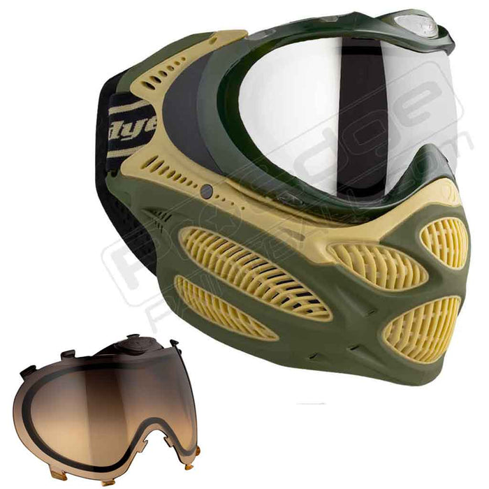 Dye i3 Pro Paintball Mask - Tac Olive - Choose Lens Color