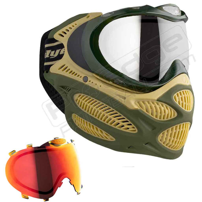 Dye i3 Pro Paintball Mask - Tac Olive - Choose Lens Color