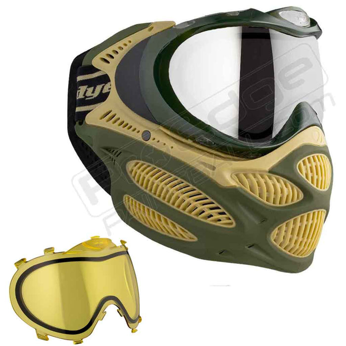 Dye i3 Pro Paintball Mask - Tac Olive - Choose Lens Color
