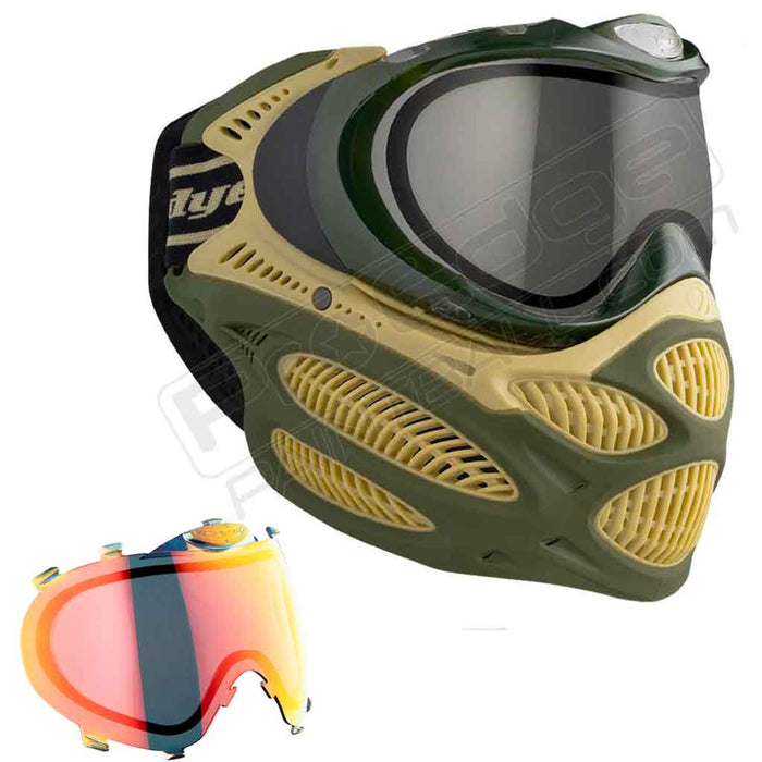 Dye i3 Pro Paintball Mask - Tac Olive - Choose Lens Color